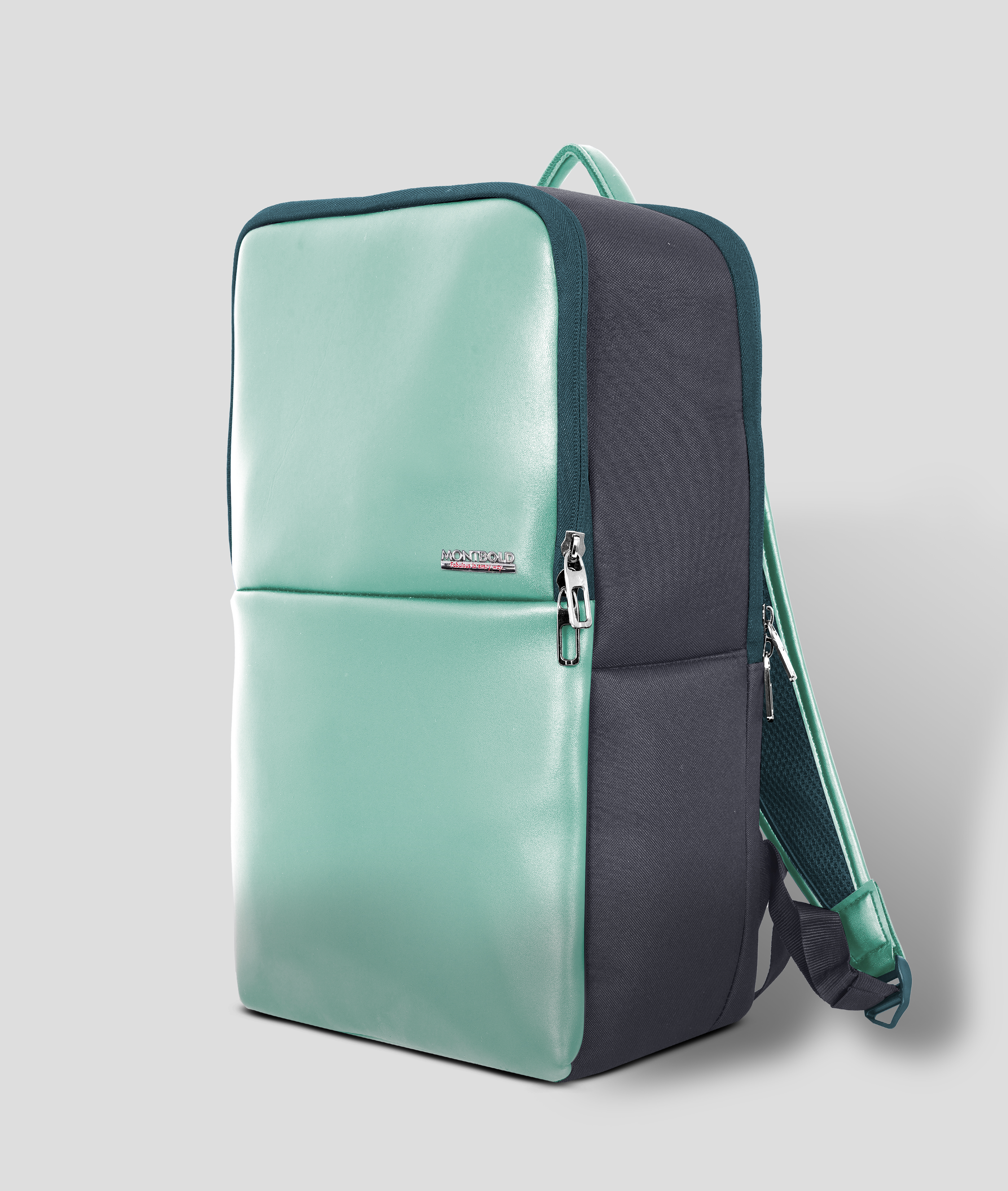Montbold Classic Black Leather Backpack – Office, Travel & Work Bag